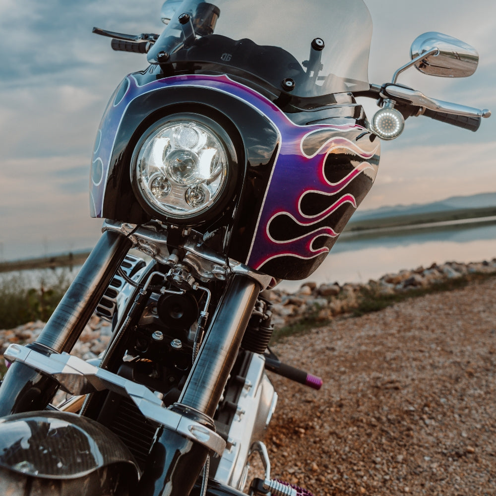 OG Speed 49mm Fork Brace installed on a 2021 Softail Standard FXST