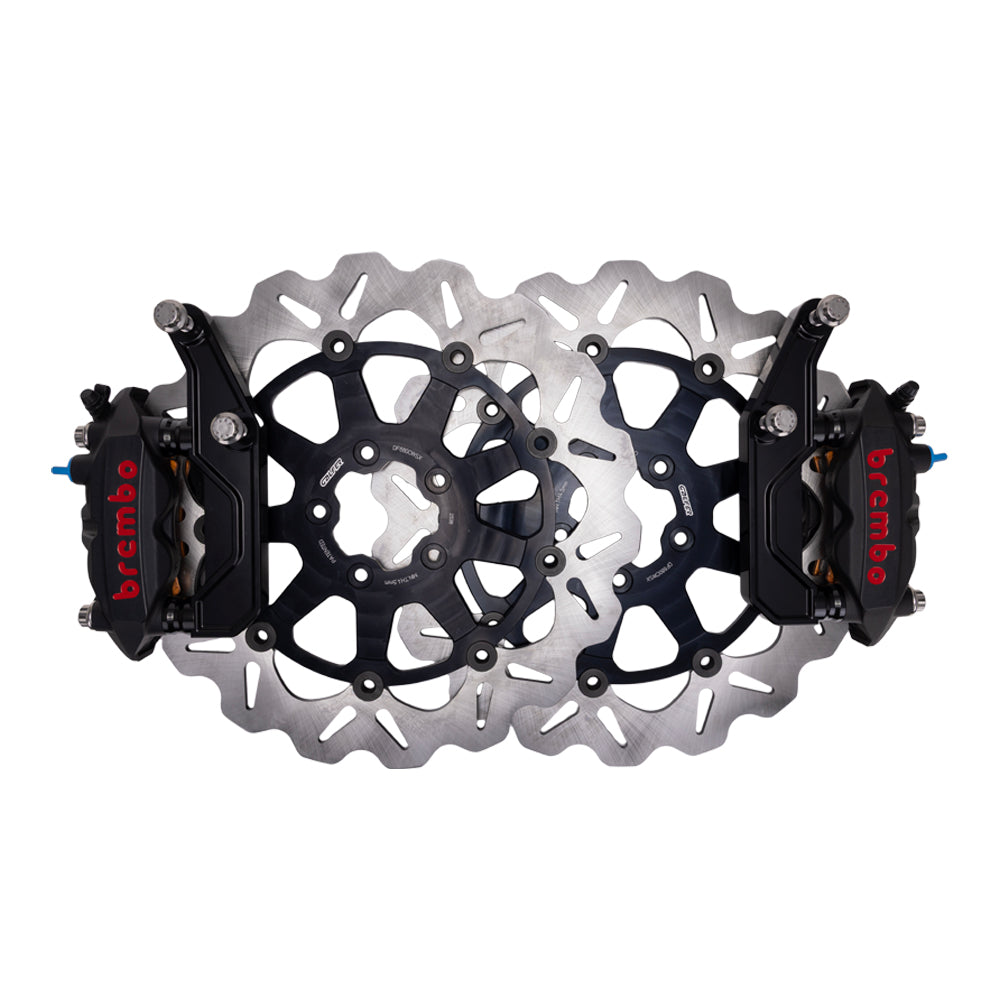 OG 13" Complete Radial Big Brake Kit for Harley-Davidson - Hub Mount - Black with Black Brembo M4