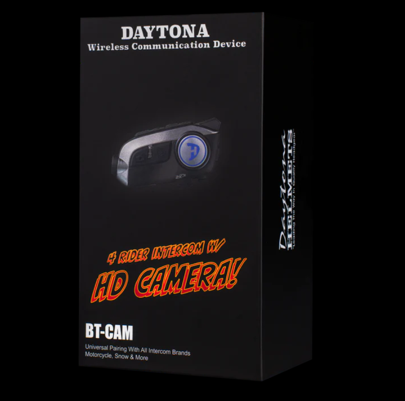Daytona Helmets Motorcycle Bluetooth Headset - Motorcycle Communication System For All Types of Helmets - Cam