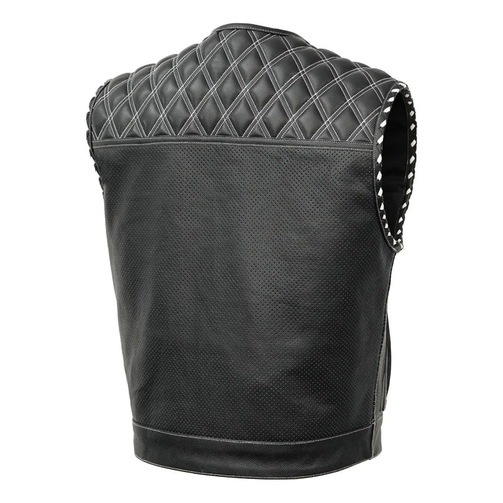 Sledgehammer - Perforated Lowcut Summer Spark Men's Leather Vest