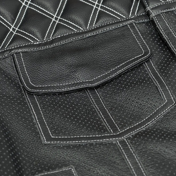 Sledgehammer - Perforated Lowcut Summer Spark Men's Leather Vest