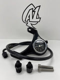 A1 Cycles M8 black with carbon fiber oil pressure gauge kit