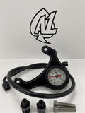 A1 Cycles M8 black mount with white face oil pressure gauge