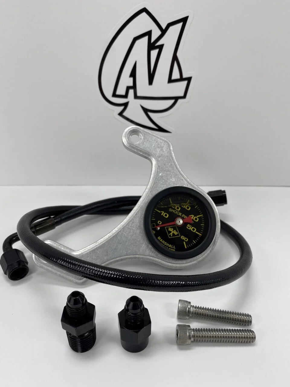 A1 Cycles M8 raw mount black faced gauge oil pressure gauge kit