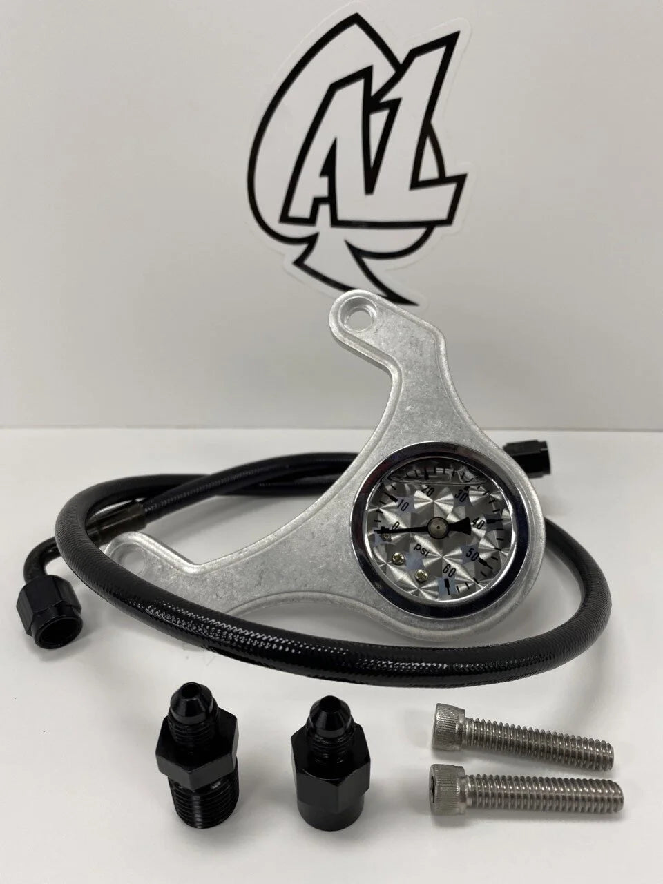 A1 Cycles M8 raw mount engine turned gauge oil pressure gauge kit