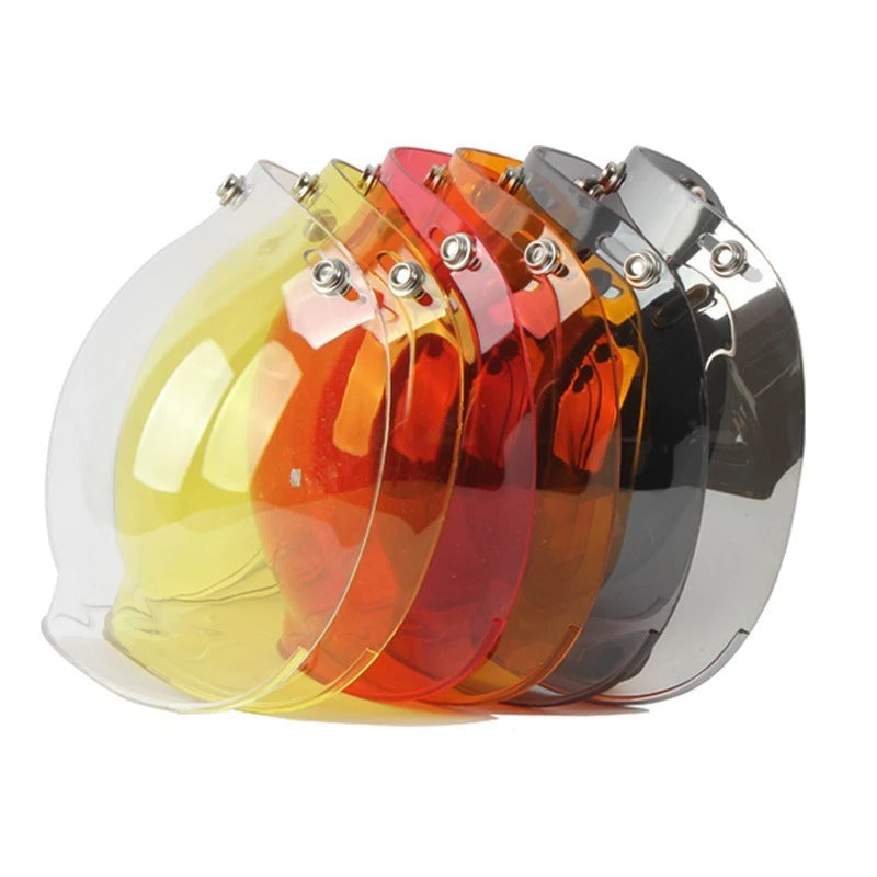 Retro Bubble Shield Visor – Three-Buckle Design