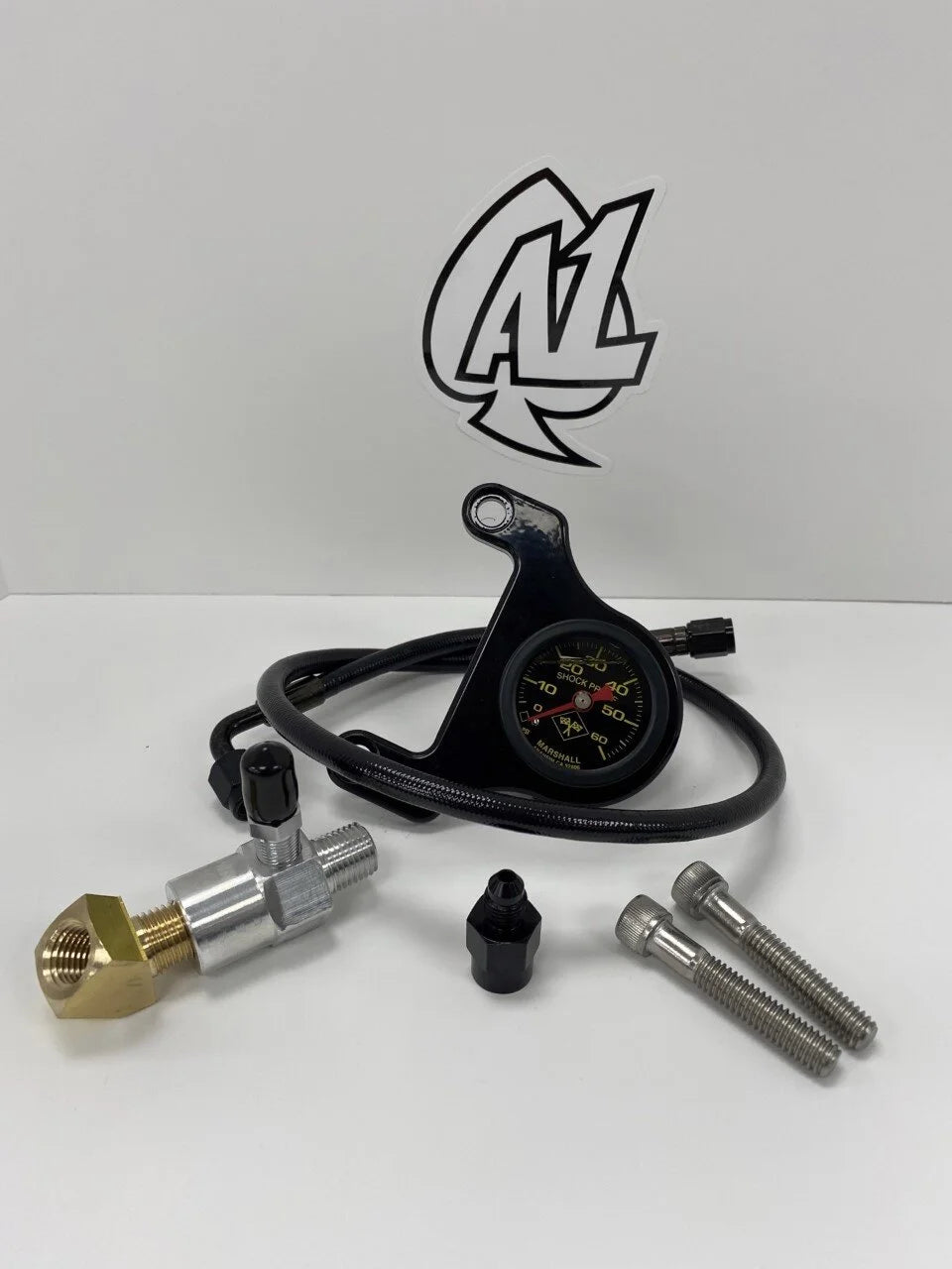 A1 Cycles Twin Cam black mount black face oil pressure gauge kit
