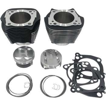 124″ Milwaukee 8 Bolt-On Big Bore Kit w/Flat-Top Pistons – Black Highlight