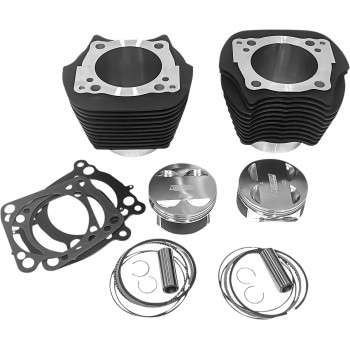 124″ Milwaukee 8 Bolt-On Big Bore Kit w/Flat-Top Pistons – Black