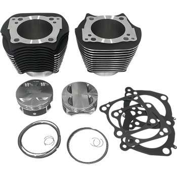 128″ Milwaukee 8 Bolt-On Big Bore Kit w/Flat-Top Pistons – Black Highlight