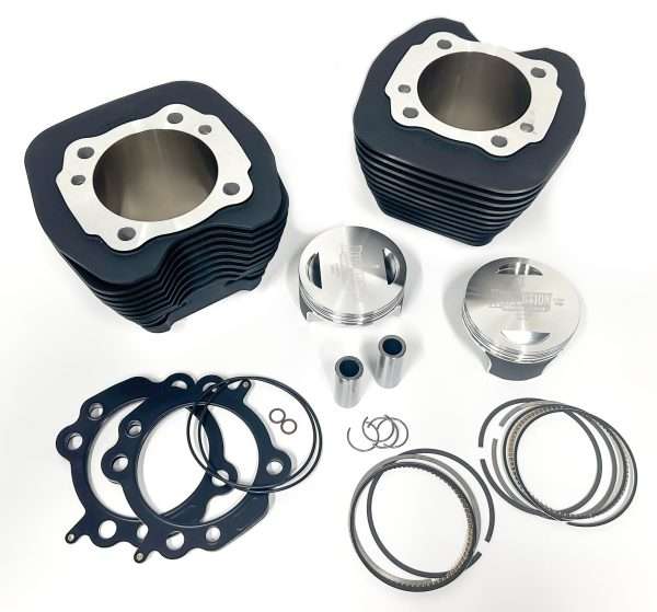 98″ Twin Cam Bolt-On Big Bore Kit w/Flat-Top Pistons – All Black