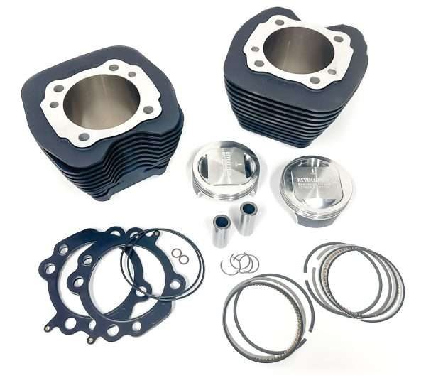 107″ Twin Cam Bolt-On Big Bore Kit w/Dome Pistons – All Black