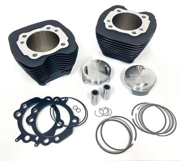 107″ Twin Cam Bolt-On Big Bore Kit w/Flat-Top Pistons – All Black