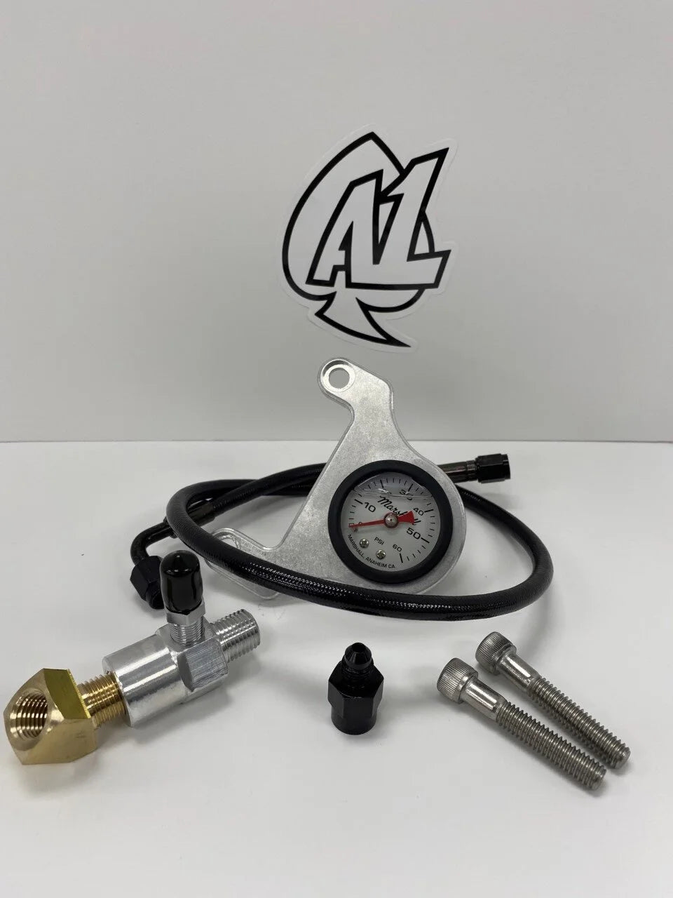A1 Cycles Twin Cam raw mount white face oil pressure gauge kit